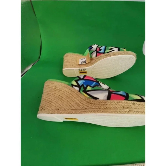 Loudmouth Sandals Open Toe Wedge Tropical Size 11 M Fabric New - Picture 6 of 9